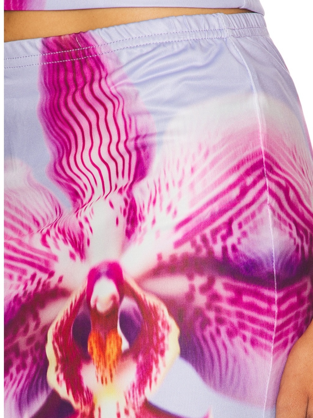 Lilac Mini Skirt with Pink Orchid Floral Print - Picture 6 of 6